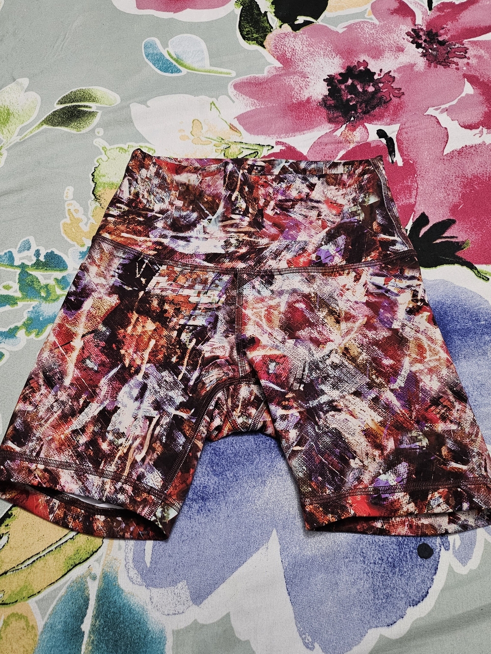 lululemon athletica Abstract Multi-Color Athletic Bike Shorts